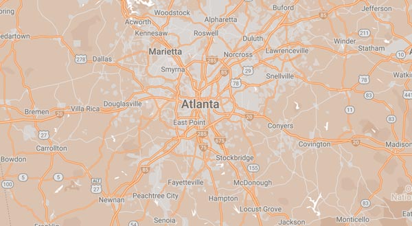 Atlanta service area map