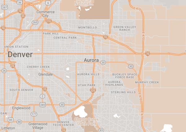 Aurora service area map