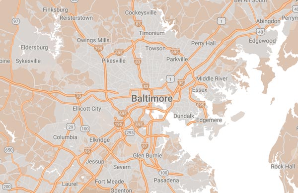 Baltimore service area map