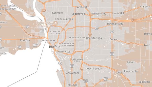 Buffalo service area map