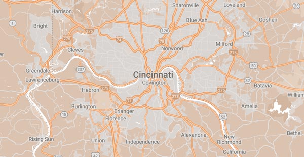 Cincinnati service area map