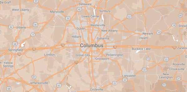 Columbus service area map