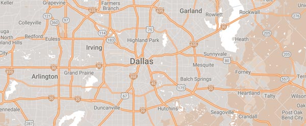 Dallas service area map