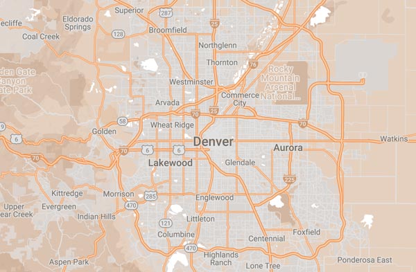 Denver service area map