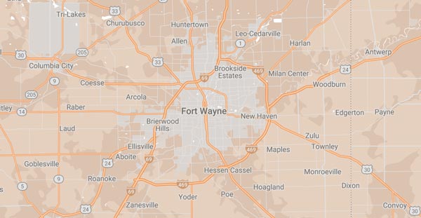 Fort Wayne service area map