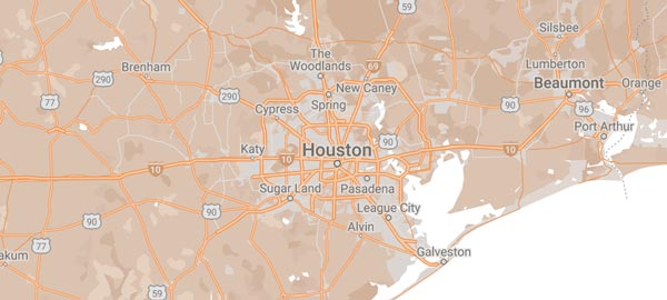 Houston service area map