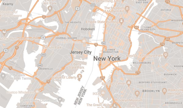 Jersey City service area map