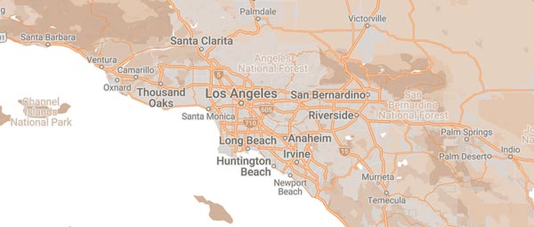 Los Angeles service area map