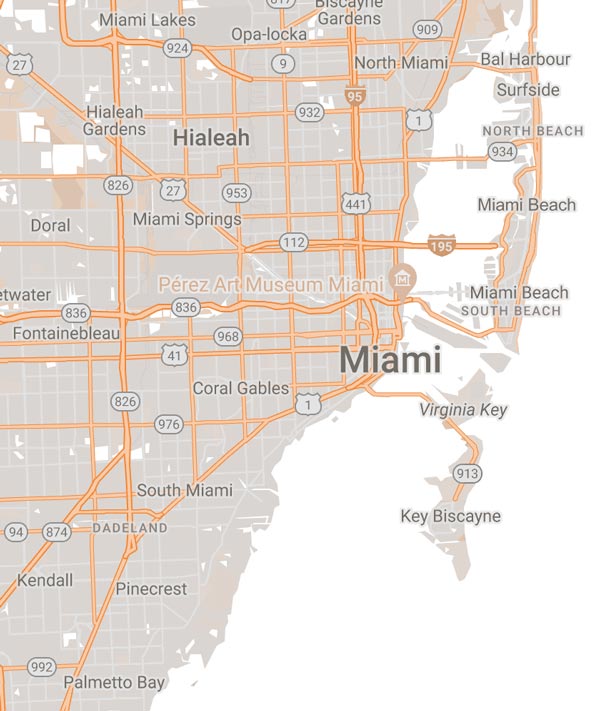 Miami service area map