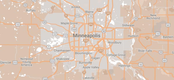 Minneapolis service area map