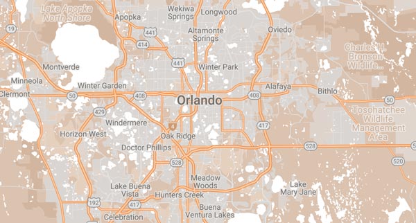 Orlando service area map