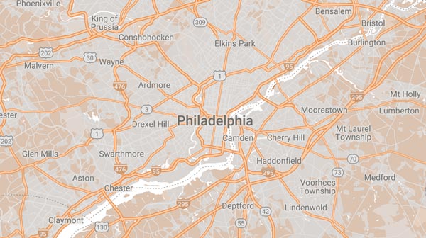 Philadelphia service area map