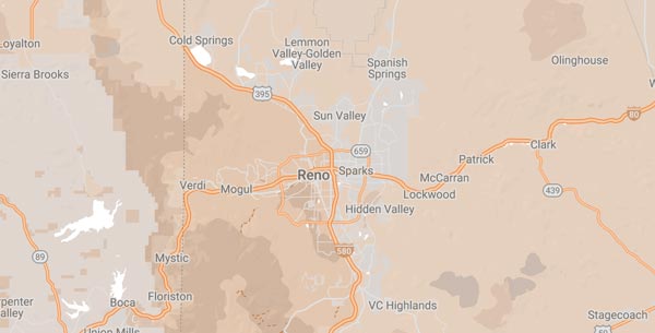 Reno service area map