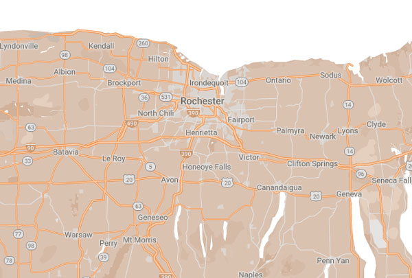 Rochester service area map