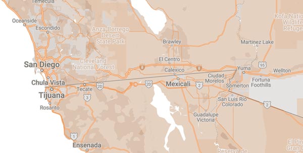 San Diego service area map