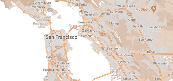 San Francisco service area map