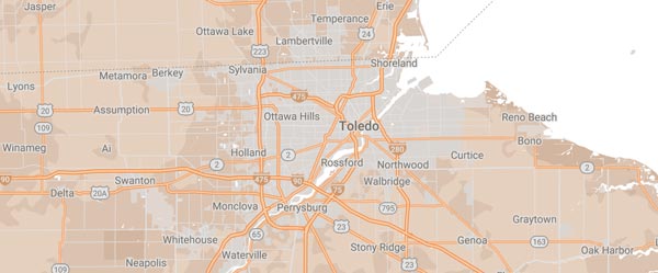 Toledo service area map