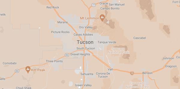 Tucson service area map