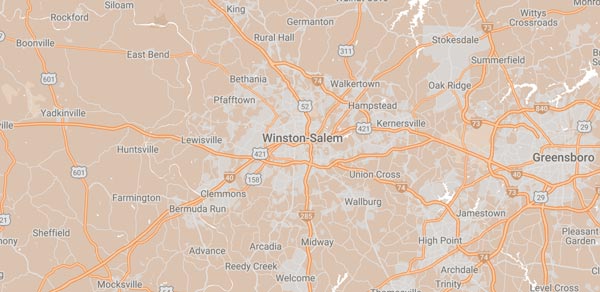 Winston-Salem service area map